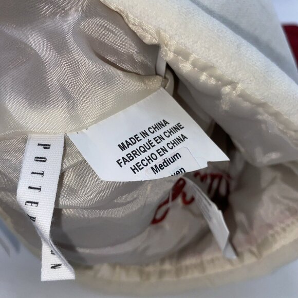 Pottery Barn Sam Velvet Stocking Christmas Monogram Holiday Xmas Red Cream - Picture 5 of 11